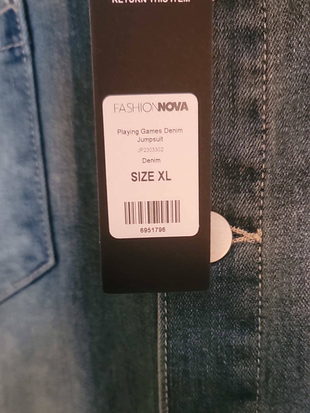 Fashion Nova Blue Denim Women’s Jumpsuit Overalls